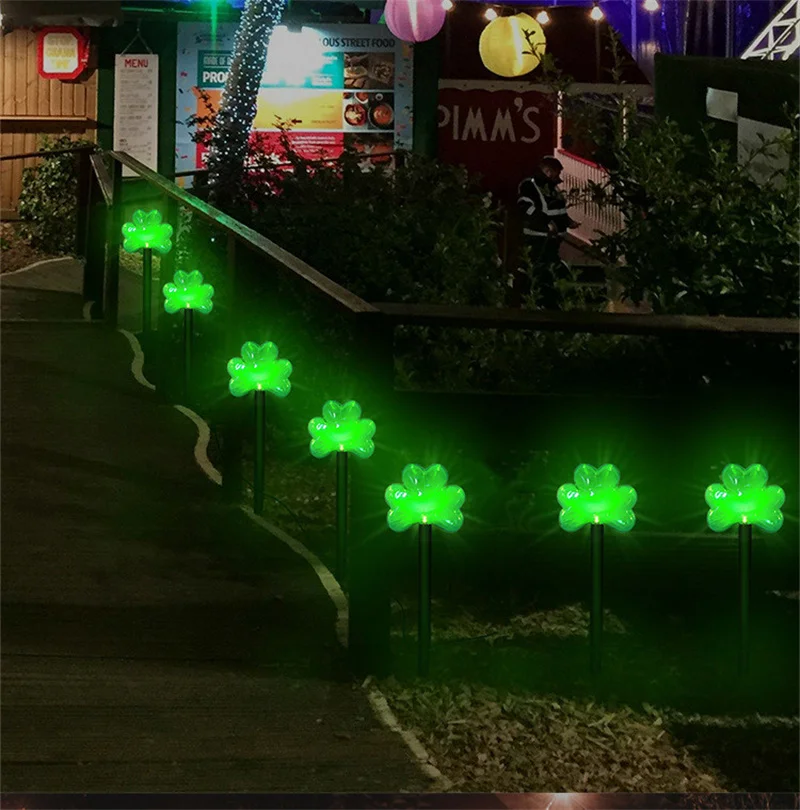 2024 Christmas Solar Stake Lights Waterproof Battery Leaf Graden Lawn Lights Pathway Christmas Decorations LED Lights 578