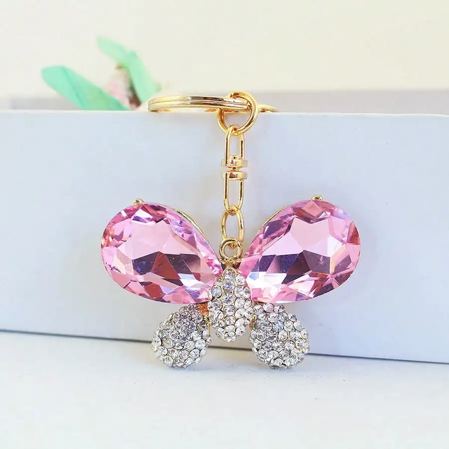 Kreativer Strass-Schlüsselanhänger mit Großer Schmucksteinschleife für Damen, Taschenanhänger und Autozubehör – Detail 1