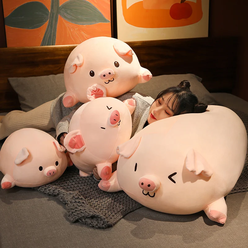 Hot Sale Cartoon Fat  Pink Pig Plush Toy Lovely Soft Animal Pillow Big Doll Stuffed For Boys Girls Birthday Gifts Decoration