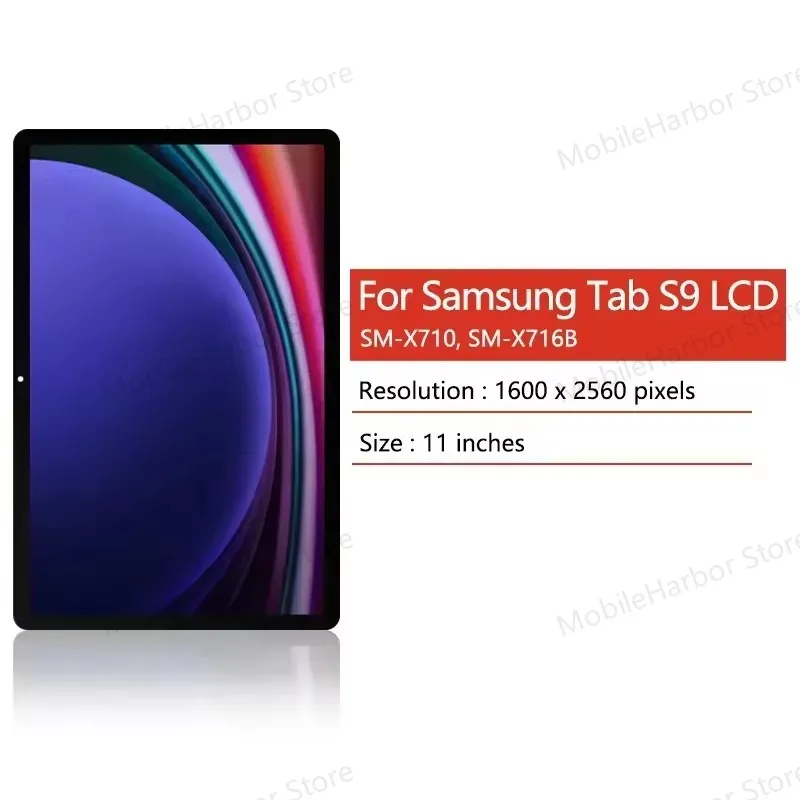 New LCD Display for Samsung Galaxy Tab S9 5G SM-X710 SM-X716B Dynamic AMOLED Touch Screen Assembly OEM Ori 11'' Tested