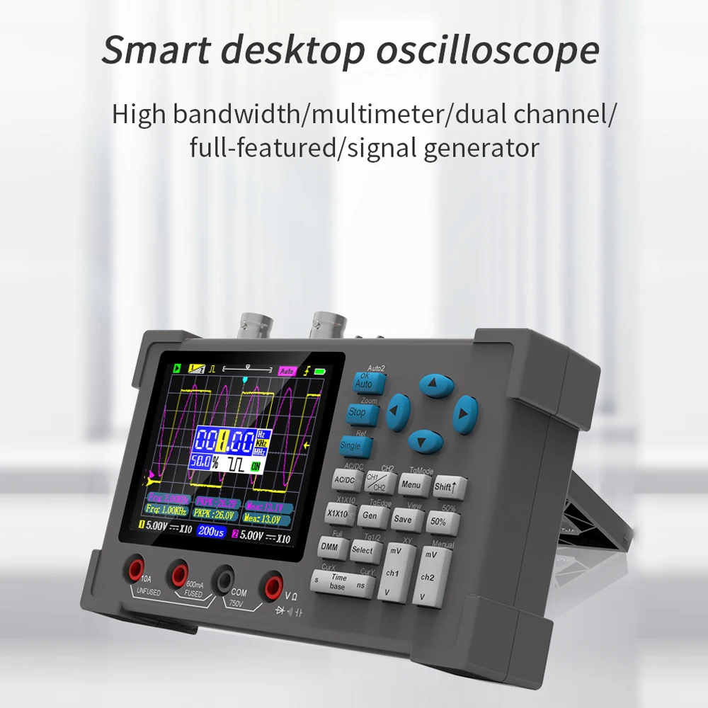 3 In1 Digital Oscilloscope 3.2in IPS Display 250MSa/s Sampling Rate Multimeter Oscilloscope