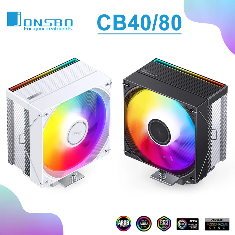 

﻿ JONSBO CB40 4 тепловых трубок процессора с воздушным охлаждением, радиатор процессора ARGB PWM TDP 225 Вт для LGA1700 1200 115X 1851 AMD AM4 AM5