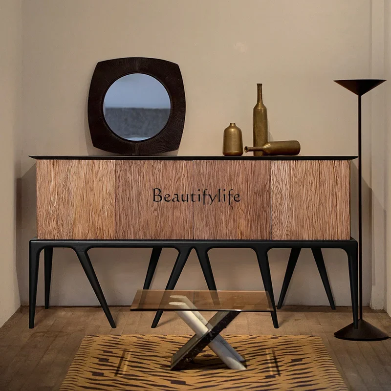 

Z.-*All solid wood dining side cabinet, simple modern Xuanguang wabi sandy wind designer light luxury retro storage locker