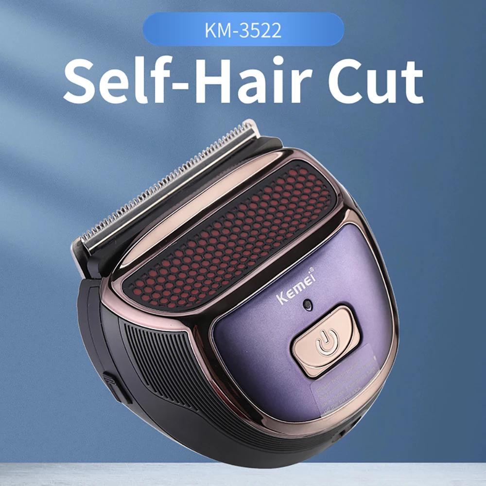 Kemei Portable Electric Hair Clippers PRO Self Hair Cutting Machine Kit Rechargeable Hair Trimmer 9 Length Guards Waterproof