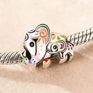 

952 Sterling Silver Charm Elephant Mother and Child Bead For Women Fit Original Bracelet Diy Fashion Jewelry