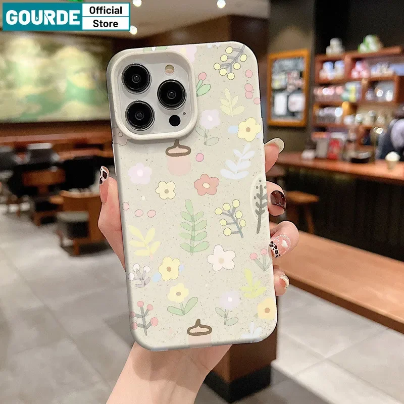 Gourde Ins Coquette Casing Cute Flower Pattern Phone Case for Iphone 15 14 12 13 11 Pro Max IP 7 8 Plus Iphon X XS XR Xs Max