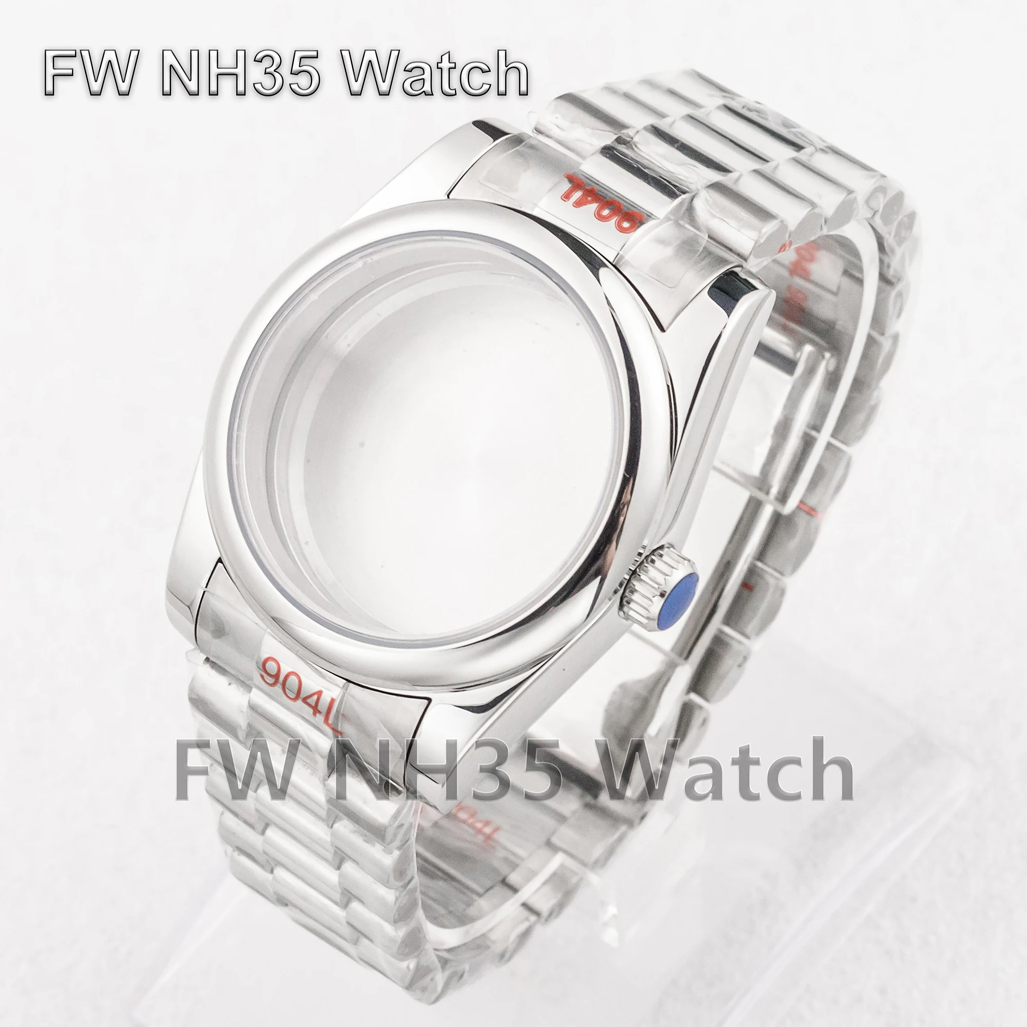 NH35 Case President Watch Strap Sapphire Crystal 10ATM Waterproof 36/39mm Watch Case for Datejust Mod Parts fit NH35/36 Movement