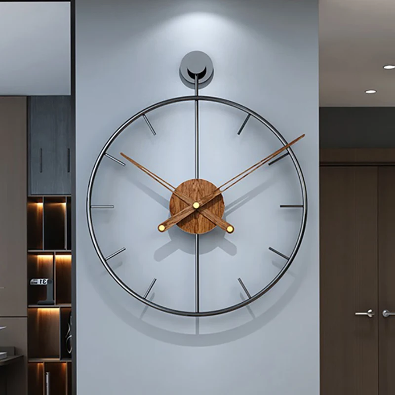 

Luxury Large Wall Clock Modern Metal Wood Silent Clocks Wall Home Decor Living Room Gift Ideas Reloj De Pared 3d Free Shiping