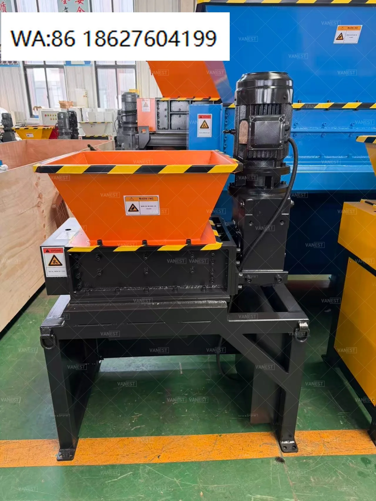 EB400 Multi Material Recycling Shredder, crushes metal steel iron plastic paper grass wood copper carton bottles