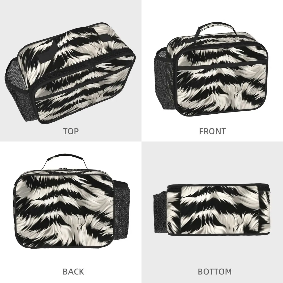 Animal Skin Tiger Design Insulated Lunch Bag for Women Office Cooler Thermal Food Box Tote Leakproof Lunch Boxes Container