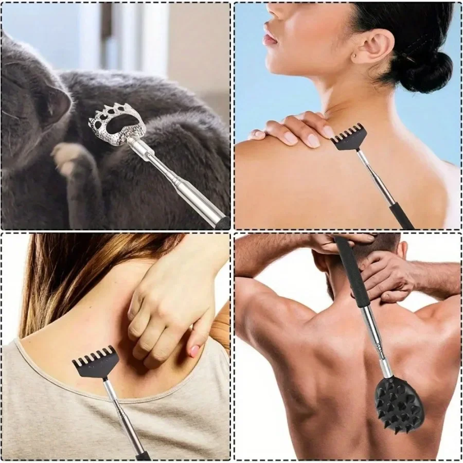 Ausziehbarer Kaktus-Rückenkratzer mit 1/4-Zoll- und 1/2-Zoll-Spikes, einziehbarem Einhand-Juckreizstab für Männer und Frauen, langlebiges PVC – Detail 2