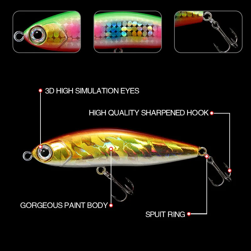 70mm 12.5g Slow Sinking Pencil Fishing Lure Artificial Hard Bait Saltwater Trout Bass Swimbait Wobbler Pesca Isca Fishing Tackle - Image 6