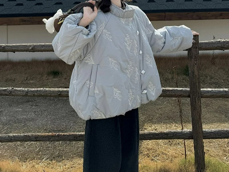 Sweet Single Breasted Cotton Jacket for Women in Winter 2025 New High-end and Thickened Warm Cotton Jacket