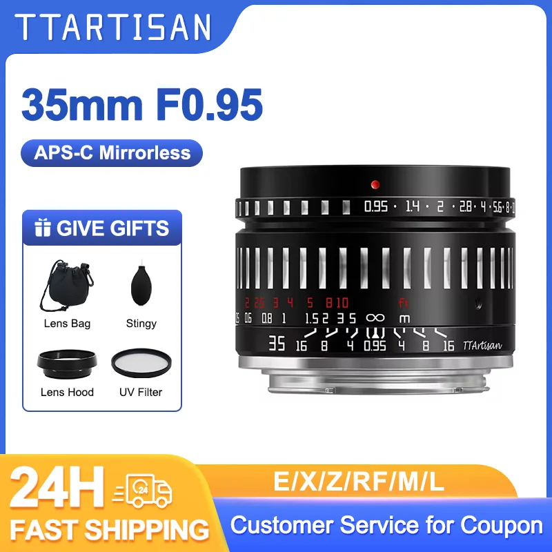 

TTArtisan 35 мм F0.95 APS-C супер Большая диафрагма ручная фокусировка объектив для Sony E Fujifilm XF Canon RF Nikon Z L Mount a7c a7r xt5