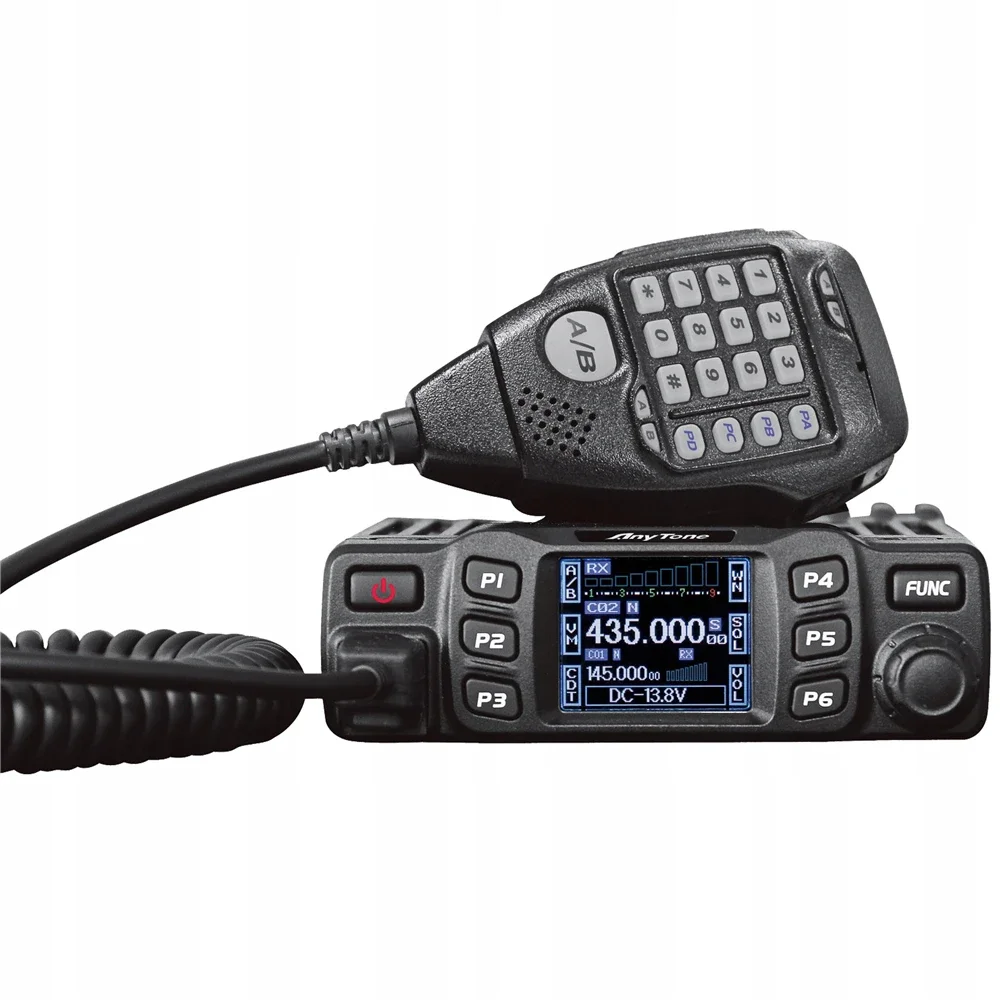 Imagem -02 - Rádio Móvel com Bandas Duplas Tela Lcd Colorida Vhf Uhf Ctcs Dcs Dtmf Comunicação sem Fio Montada no Veículo Anyton-at778uv