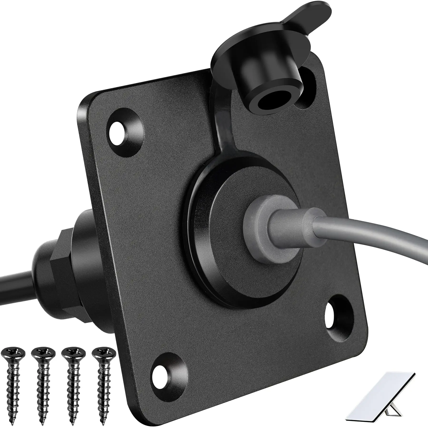 Waterproof DC Wall Socket Passthrough Aluminum 5.5x2.1 Female Outlet IP67 Recess Mount Connector 12V 5A 60W for Starlink Mini