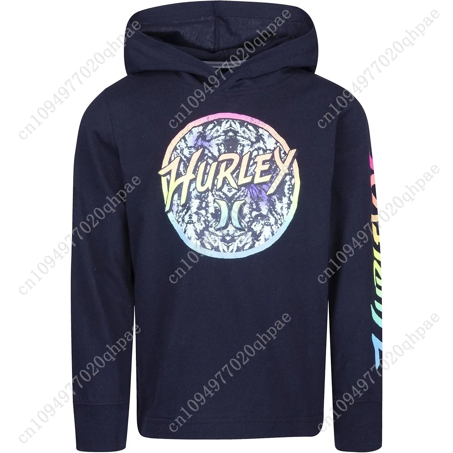 Hurley Jungen Langarm-T-Shirt mit Kapuze und Grafik