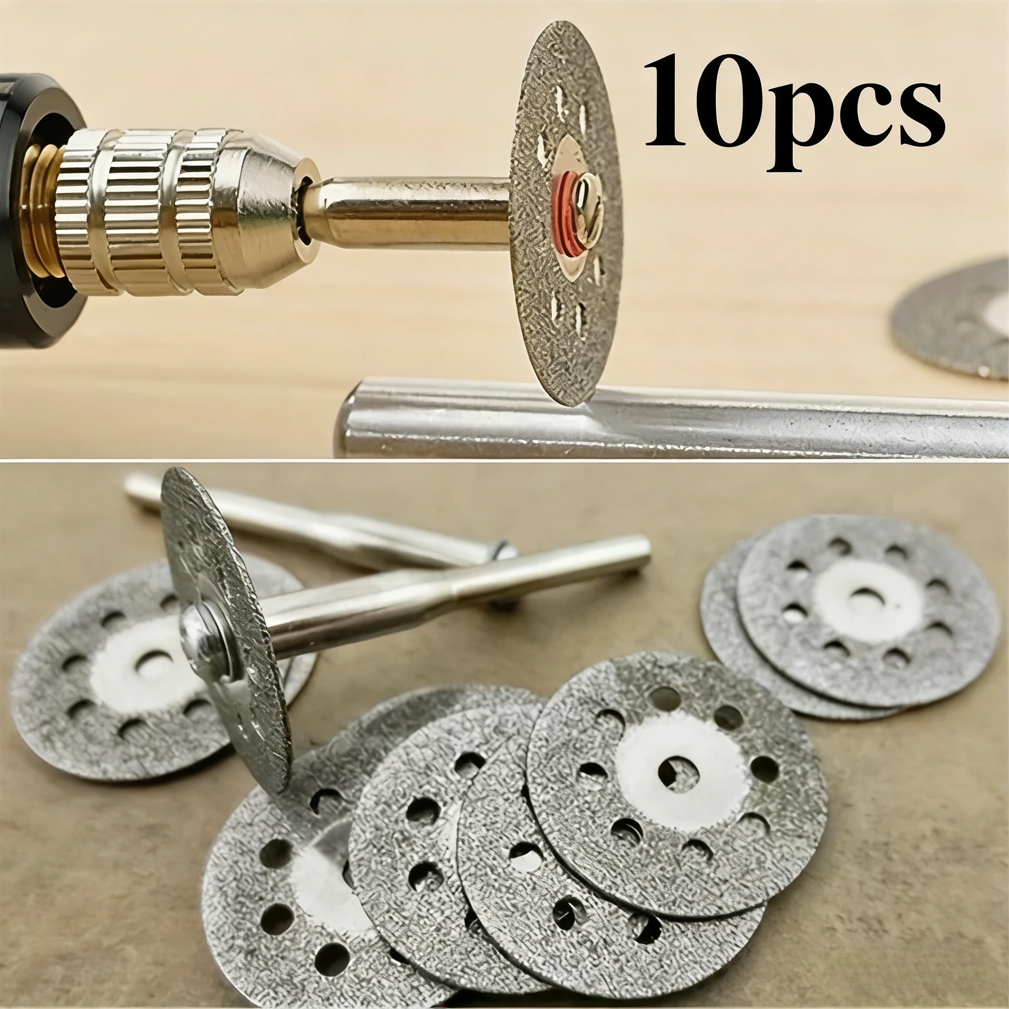 

10Pcs 22mm Diamond Cutting Disc 3mm Shank for Rotary Tool, Metal Cutting Saw Blade for Electric Grinder Accessories