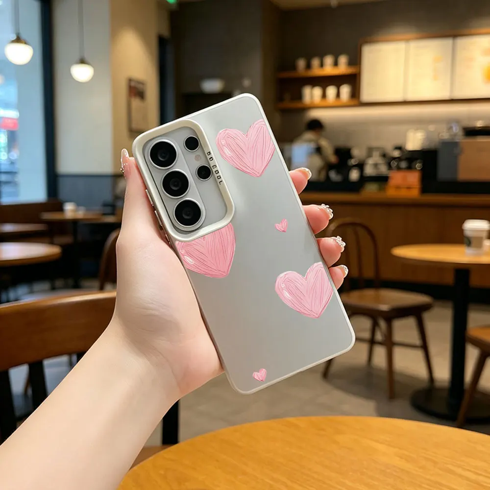 Funda de teléfono con patrón de amor rosa para Samsung Galaxy A73 A72 A71 A56 A55 A54 A53 A51 A36 A35 A34 A52 A50 A30 S 4G 5G, funda a prueba de caídas