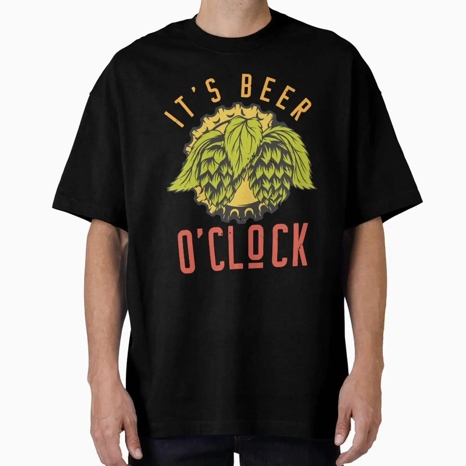 It's Beer 'o Clock Lover designed and sold by T Shirt4Tech vintage Washed designer clothes fashion Breathable homme Slightly