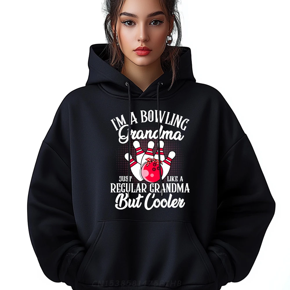 

Bowling Grandma Funny Novelty Tee Graphic Hoodies Retro Long Sleeve Mens Hoodies Cool O-Neck Printed Sweatshirt