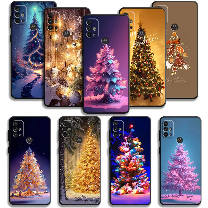 Pink Beautiful Christmas Tree Case For Motorola G200 G60 G50 G31 G30 G22 G9 G8 Power Lite Plus Edge 20Lite 30 One Fusion Cover