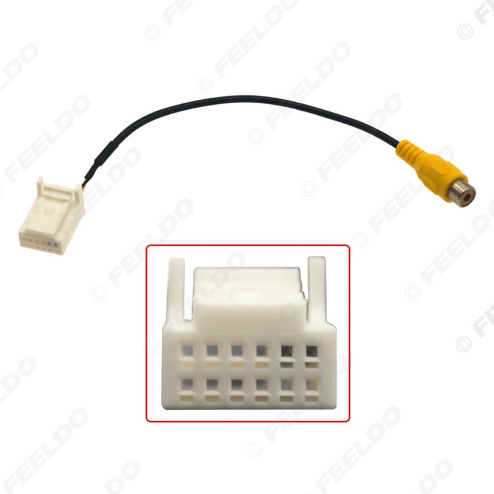 Car Parking Rear Camera 12Pin Male Video Plug Converter RCA Cable For Toyota Car Models Parking Reverse Wire Adapter