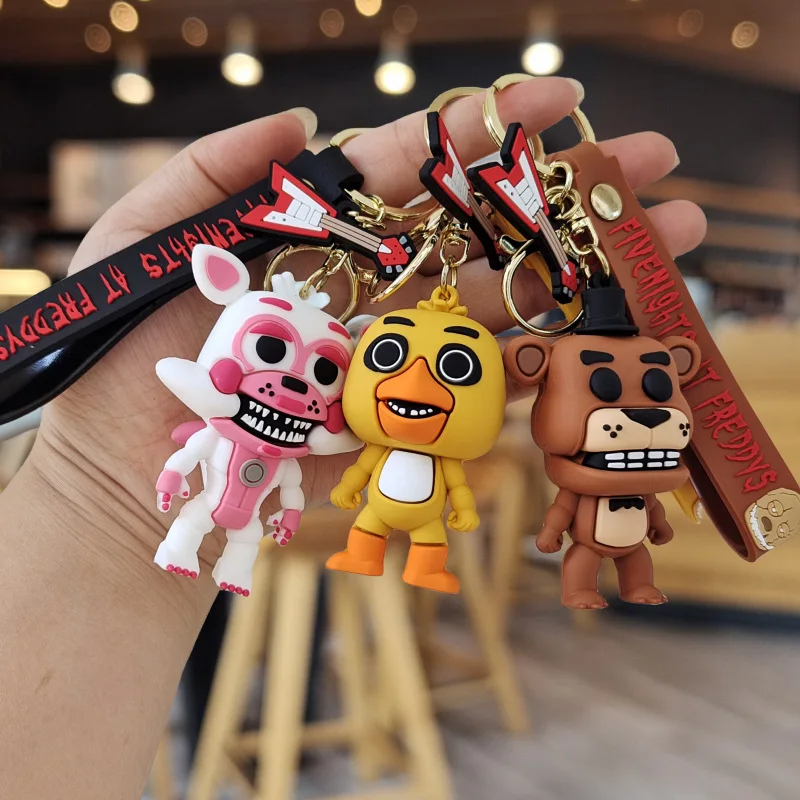 Lovely New FNAF Keychain Anime Freddy Cartoon Animal Fnaf PVC Keyholder Car Key Backpack Decor Pendant Jewelry Gifts for Friends