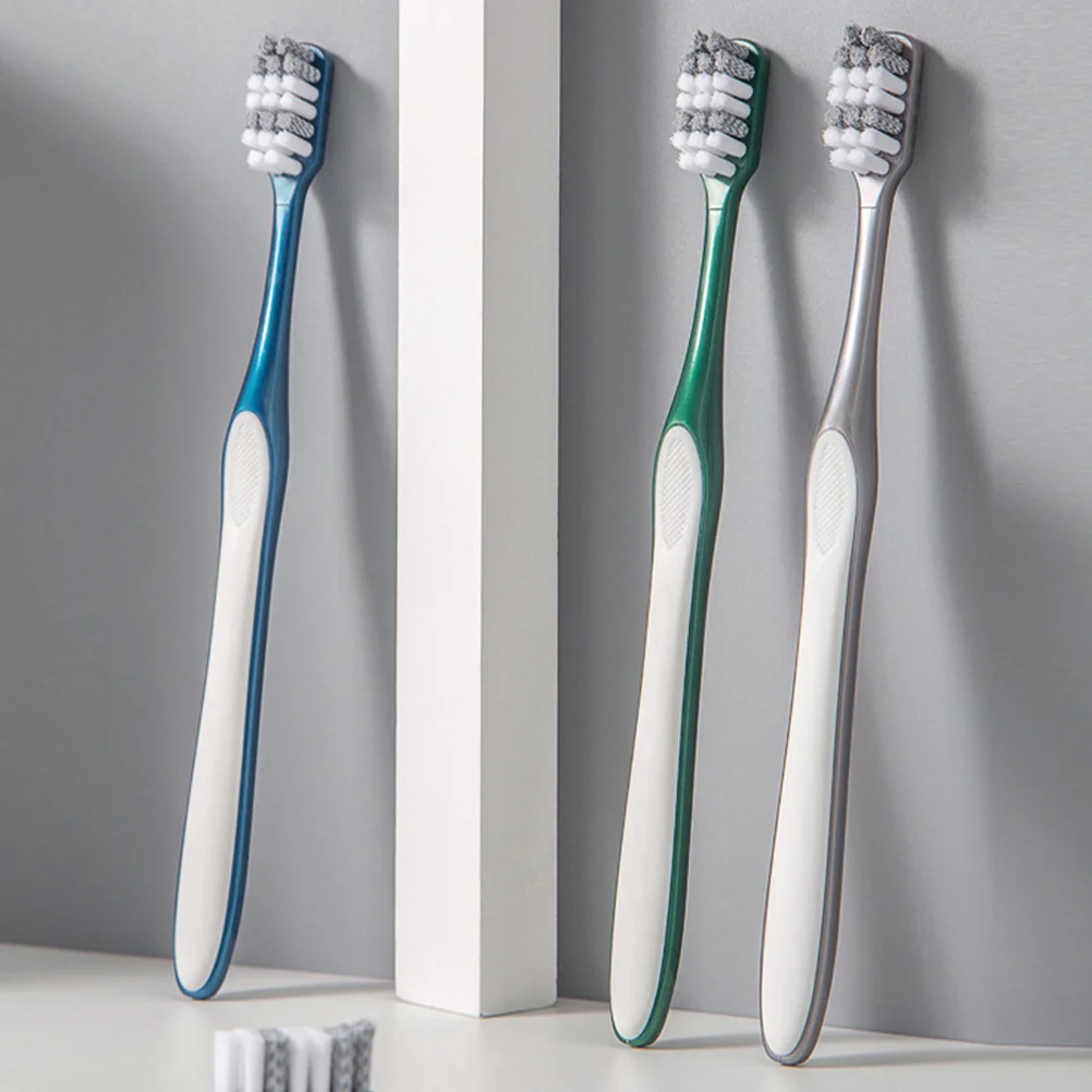 8Pcs 남성용 하드 브리슬 칫솔 가볍고 휴대 가능한 수동 여행용 칫솔 대형 헤드 핸드헬드 치아 청소 도구