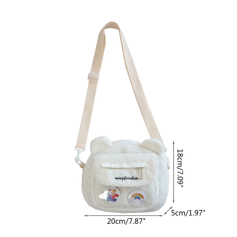 Petit sac à bandoulière en peluche pour filles, jolie sacoche pour adolescentes, sac à lettre pour femme, Ins