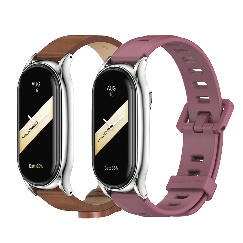 Ремешок для Mi Band 10 9 8 7 6 5 4 3 Браслет Силиконовый браслет для Xiaomi Mi Band 8, металлический ремешок для Mi Band 7, кожаный ремешок для часов