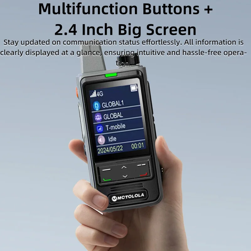 MOTOLOLA 4G Lifetime Free SIM Card Handheld Radio 2.4-inch Large Screen Remote 5000km Bidirectional Wireless Communication Equip