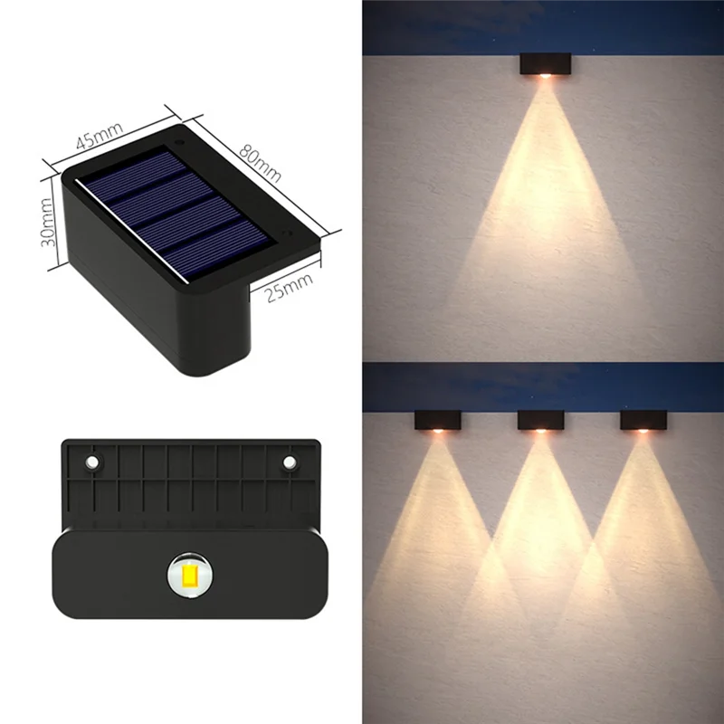 AF90-4 Pcs LED Solar Wall Lamps Stair Light Outdoor Lighting Fence Porch Decorative Lamp Step Fence Yard Garden