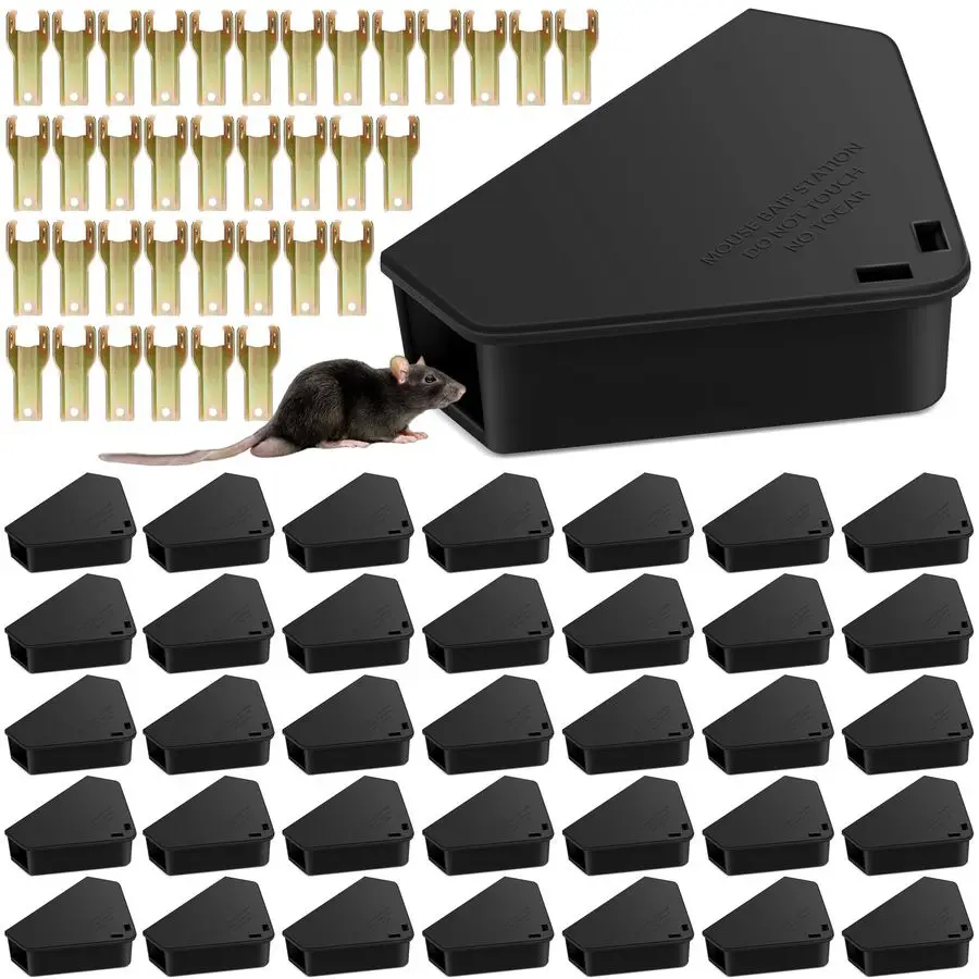 

Pack Mouse Bait Station Outdoor Indoor Reusable Rodent Bait Station Mice Trap Small Rats Poisoning Bait Station Box, Friendly fo