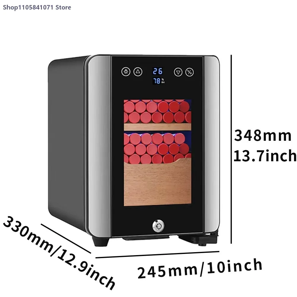 Handmade Cedar Wood Cigar Humidor Cabinet Electronic Cigar Storage Box with Digital Hygrometer Drawer Humidifier
