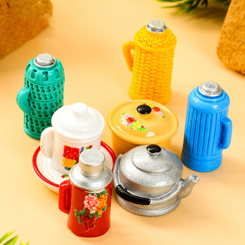 1/12 Dollhouse Mini Coal Stove Kettle Gas Tank Model Dollhouse Kitchen Supplies Dolls House Furniture Decoration Accessories