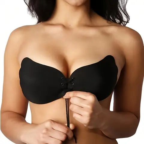 Women's Self-Adhesive Silicone Strapless Bra - Invisible Push-Up Front Closure Bandage Camouflage Bust Enhancer, No Underwire for Instant Coverage (Post-Surgery, for Intimacy) - Elegant & Discreet for Daily Wear or Needs