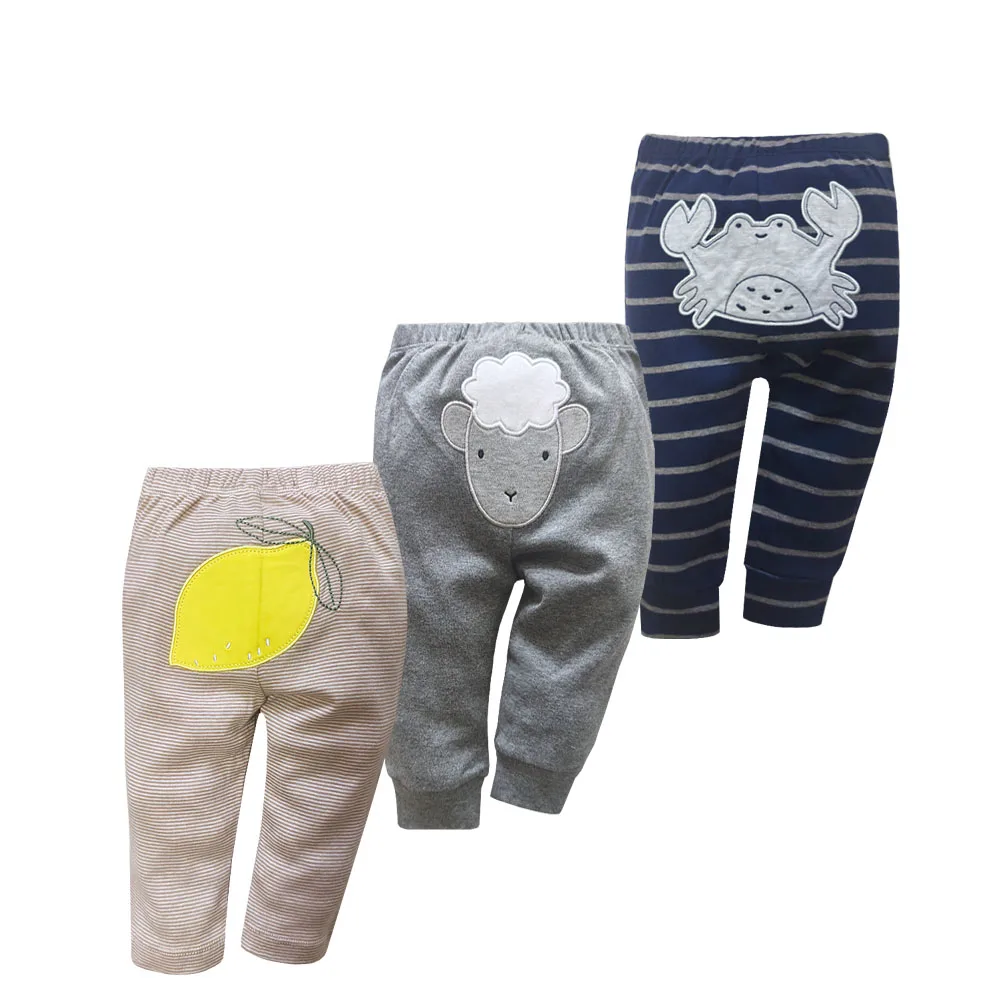 3-teiliges Set Baby Jungen PP-Hosen Cartoon Weiche Säuglingshosen Neugeborene Baby Bedruckte Mädchen Leggings Vier Jahreszeiten 100% Baumwolle Babyhosen 0-24 – Detail 6