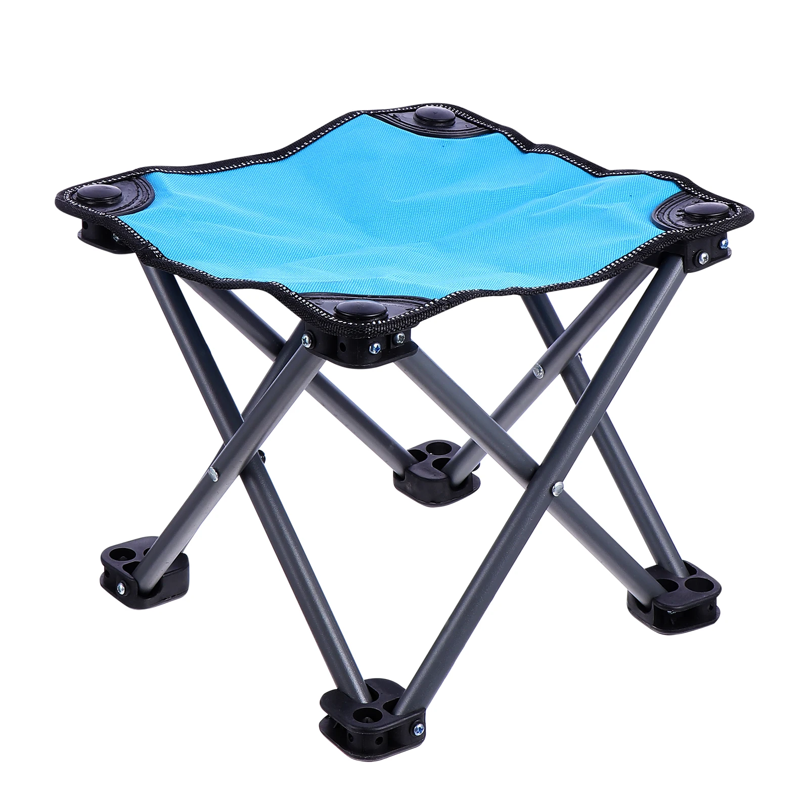 

Outdoor Folding Chair Durable Portable Blue Seat for Camping Fishing Foldable Stool Reinforced Back Oxford Cloth