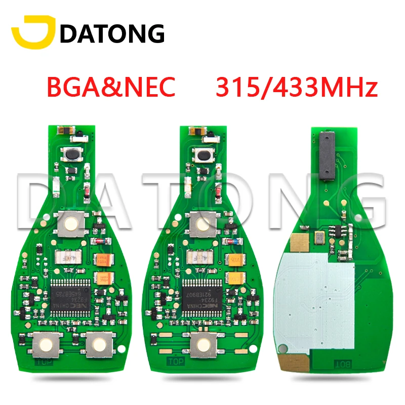 

Плата PCB для автомобильного ключа-пульта Datong World для Mercedes-Benz (система BGA), 315 МГц, 434 МГц, смарт-замена автомобильного ключа