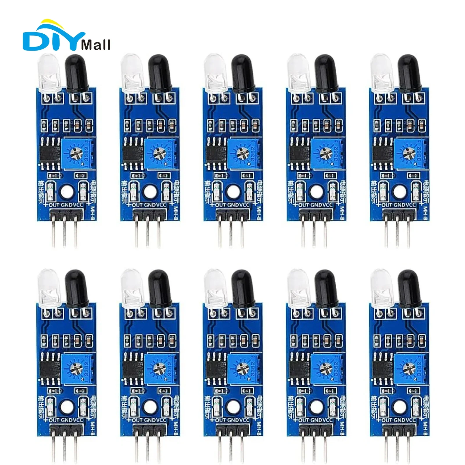 10pcs IR Infrared Obstacle Avoidance Sensor Objects Distance Detection Module for Arduino Smart Car Robot (Pack of 10)