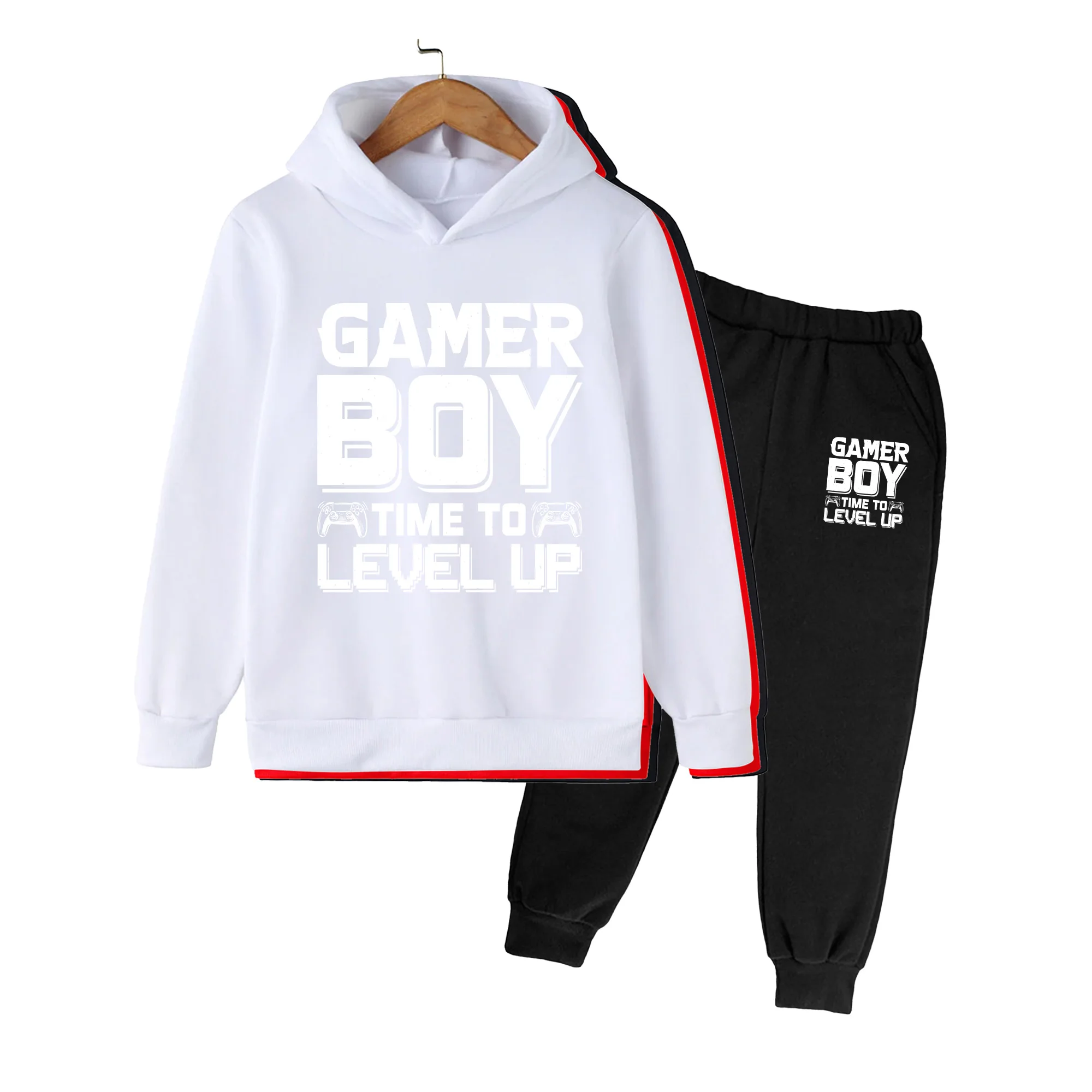 Kids Hoodie and Pants Set, Cartoon Print Long Sleeve Outfit, Casual Sportswear for Boys Girls Daily Wear