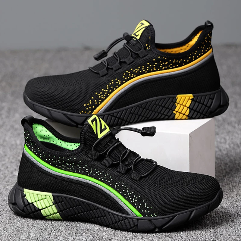 MJYTHF Male Indestructible Shoes Work Sneakers Safety Shoes Men Puncture-Proof Work Boots Men Steel Toe Shoes Male Safety Boots