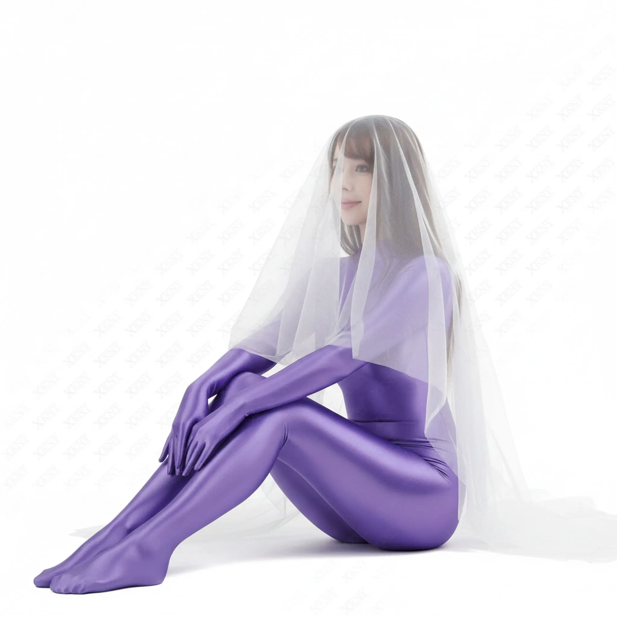 

XClocKNYoung Глянцевый атласный облегающий комбинезон-боди с короткими рукавами и молнией, для йоги, повседневный спортивный комбинезон-тайтсют