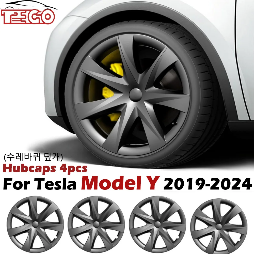 For Tesla Model Y 2019-2024 Hubcaps,19 inch Wheel Cover Rims Wheel Covers Replacement Rims Protector Accessories 4pcs