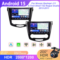 Car Radio Android Player For Nissan Qashqai J11 X-Trail Xtrail T32 Rogue Dualis 2013-2011 Carplay Head Unit Dash Cam No 2Din DVD
