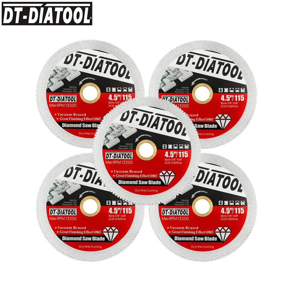 

DT-Diatool Dia 4inch 115mm Marble Cutting Discs for Cutting Marble Tile Granite Artificial Stone Bore 22.23mm Saw Blades #80