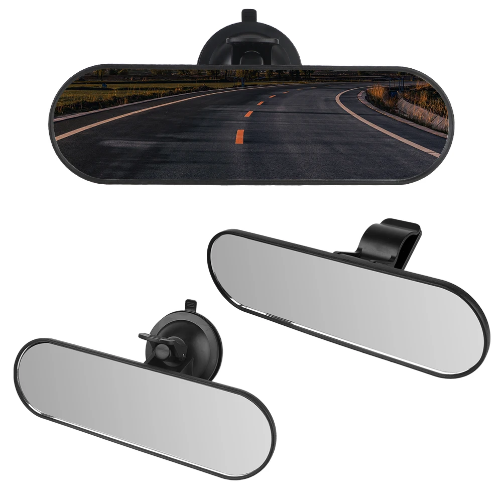 Universal 220*65mm with Suction Cup 360°Adjustable Interior RearView Mirror High-definition Large Field of View Car Truck Mirror