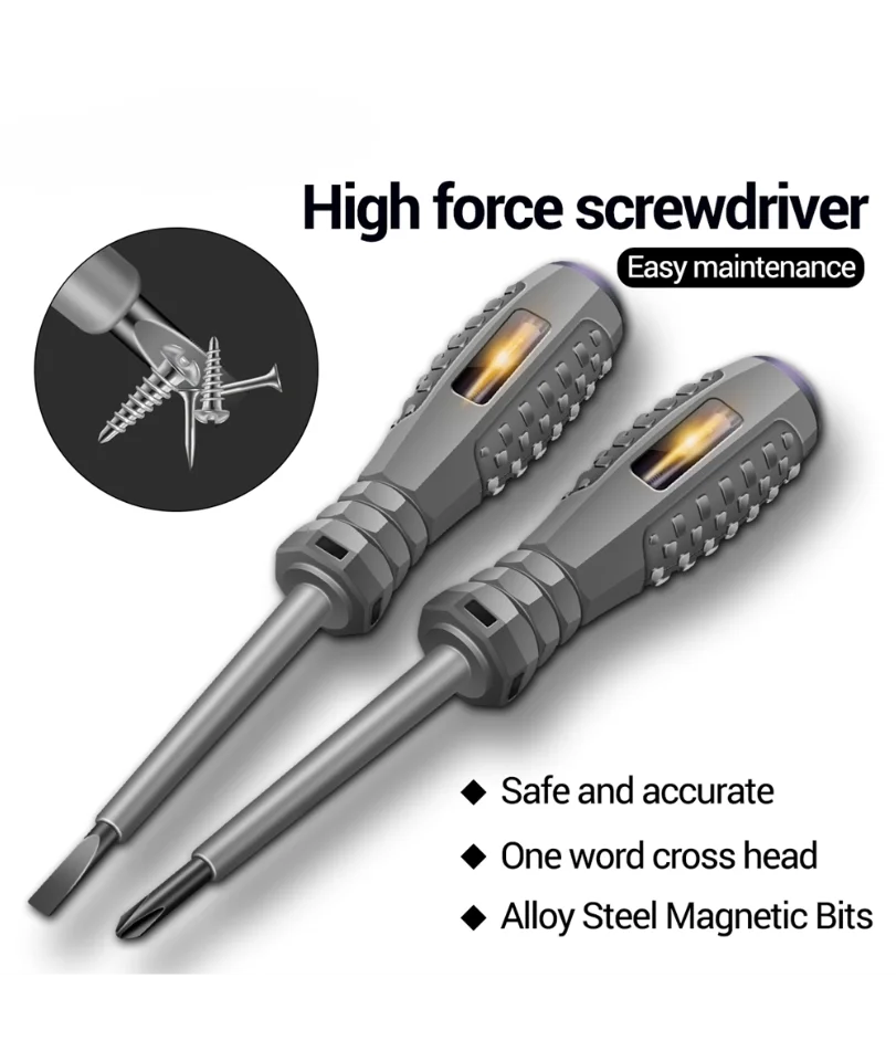 Screwdriver Voltage Tester Pen ANENG B04 Non-contact Induction Test Pencil Word/Cross Screwdriver Voltmeter Detector Electrician
