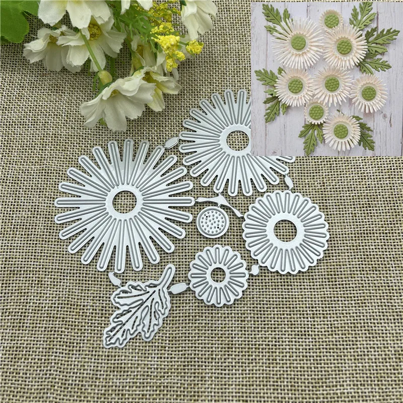 3D Flower circle Leaf Metal stencil mold Cutting Dies decoration scrapbook die cuts Album Paper Craft Embossing DIY Card Crafts